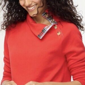 J. Crew Mock Neck Sweatshirt with Button Collar